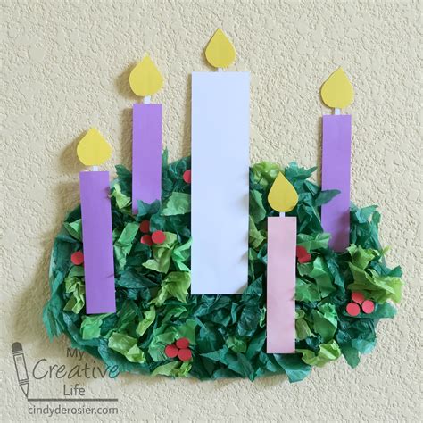 Tissue Paper Advent Wreath | Fun Family Crafts