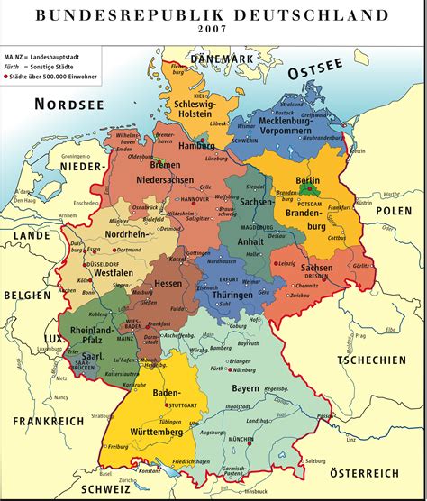 Detailed administrative map of Germany. Germany detailed administrative map | Vidiani.com | Maps ...