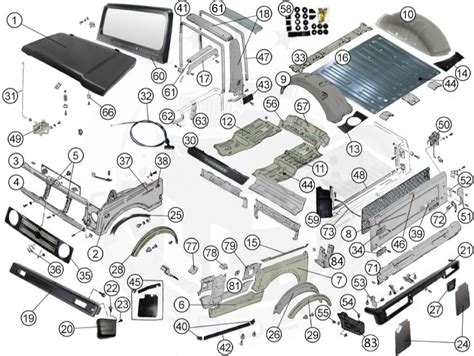 Diagram Body Parts - Suzuki Samurai - Somar 4X4 - The House of Jeep