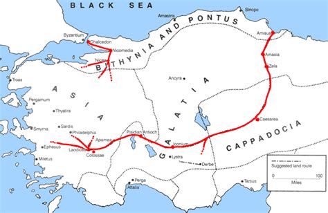 Map of possible circulation of 1 Peter