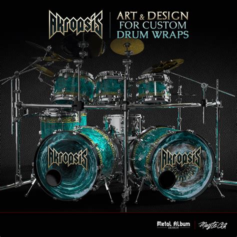 Art for custom drum wraps (Akroasis) - MAD Studio - Mayte CG