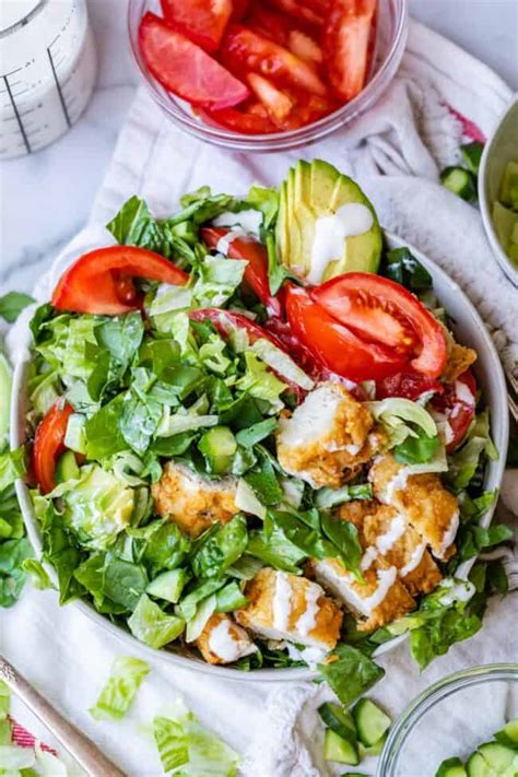 Crispy Chicken Salad with Buttermilk Ranch - The Food Charlatan