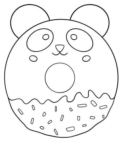 Panda Donut coloring page - Download, Print or Color Online for Free
