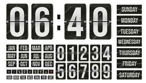 Premium Vector | Flip flap clock number isolated on white