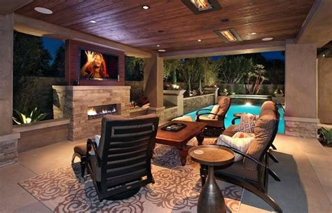 covered patio tv wall ideas - Google Search in 2020 | Small outdoor ...