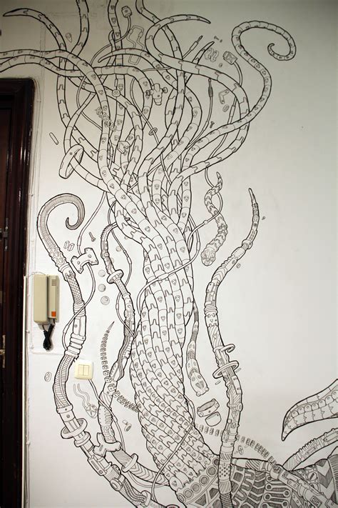 Hic Sunt Dracones. Wall Art for Arcadia Coworking on Behance