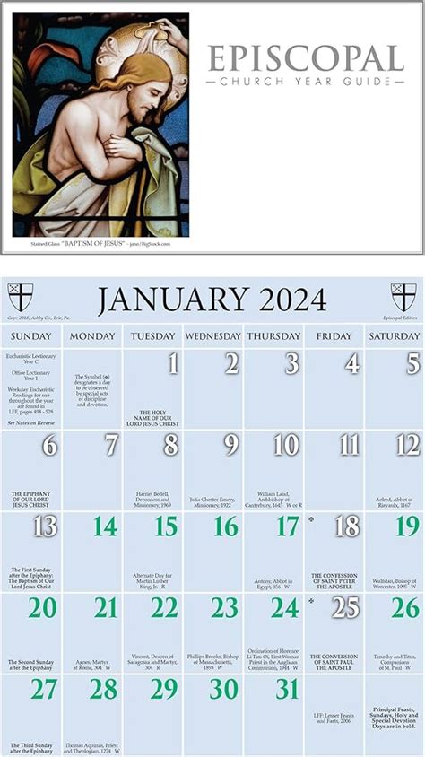 Anglican Church Calendar 2024 - Dora Nancee