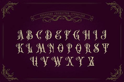 Victorian Tattoo Vintage Fancy Font - Etsy