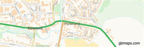 PONTELAND of NORTHUMBERLAND Files. Digital Mapping Solutions Vector Street Map