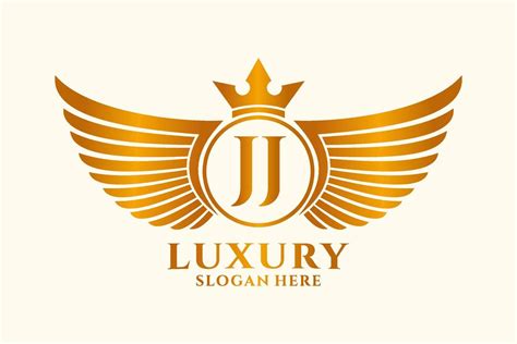 Luxury royal wing Letter JJ crest Gold color Logo vector, Victory logo ...