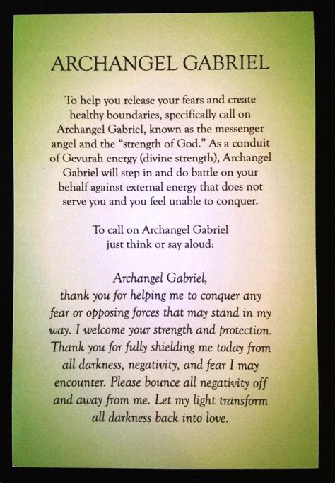 Archangel Gabriel Prayer Card - THE SHOOT