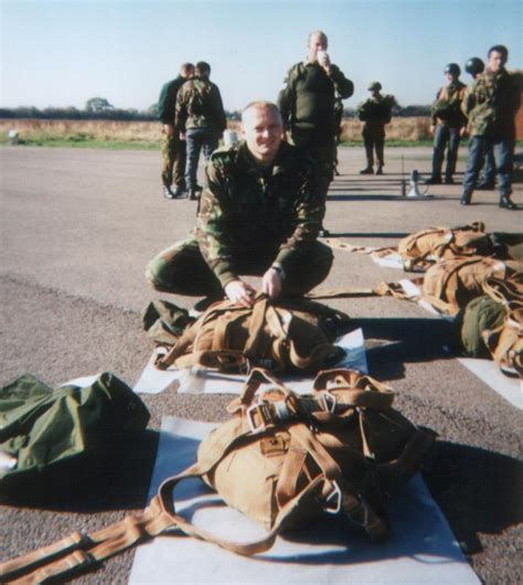 Preparing the parachute equipment before our first jump from Skyvan ...