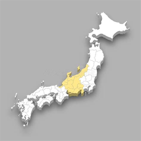 Chubu Region Location within Japan Map Stock Vector - Illustration of border, province: 272391071