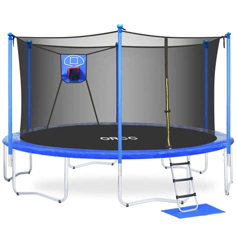 ORCC Trampoline 15FT 14FT 12FT Basketball Trampoline with Safety Enclosure Net, Basketball Hoop ...