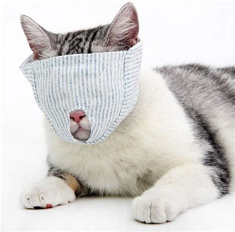 Amazon.com : Breathable Cat Muzzles, Cotton Cat Restraint Mask for Grooming and Nail Trimming ...