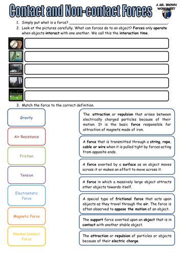 Contact and Non-Contact Forces by DanBrown360 - Teaching Resources - Tes