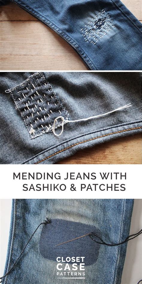 How to fix ripped jeans with visible mending sashiko and denim patches – Artofit