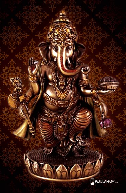 Lord ganesh gold statue hd wallpaper | Primium mobile wallpapers ...