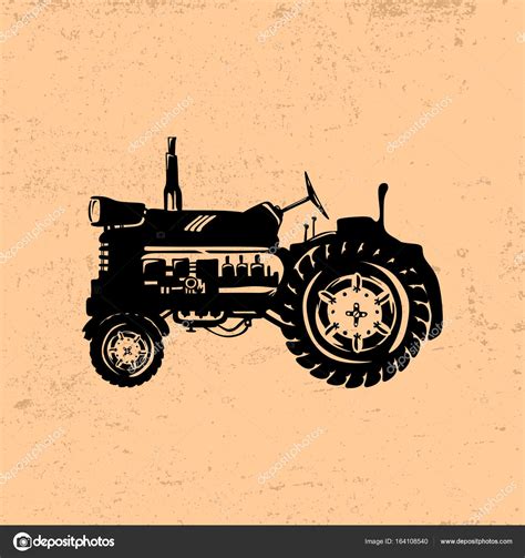 Silhouette of a vintage tractor Stock Vector Image by ©biblebox #164108540