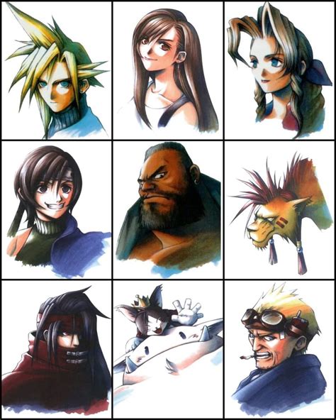 FF7 menu portraits by Tetsuya Nomura by Nicoc1991 on DeviantArt