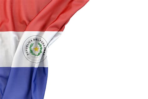 Free stock illustration. Flag of Paraguay in the corner on white background. Isolated, contains ...