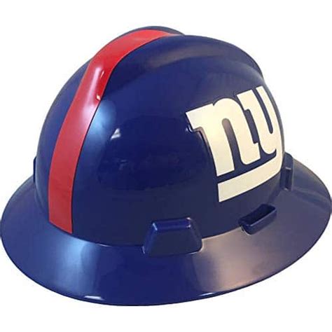 MSA 10194775 NFL V-Gard Full Brim Hard Hat, New York Giants | Sports Hard Hats