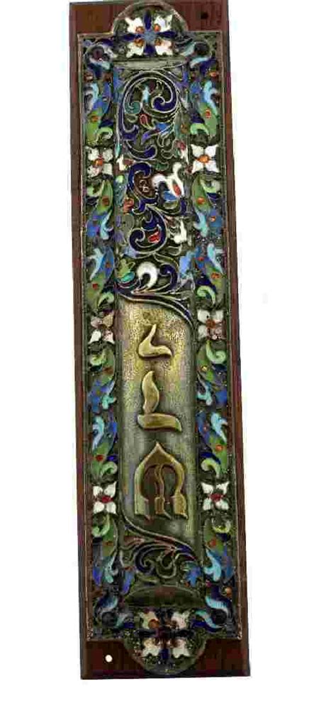 MEZUZAH JEWISH DOORPOST RUSSIAN ENAMEL SILVER C1990