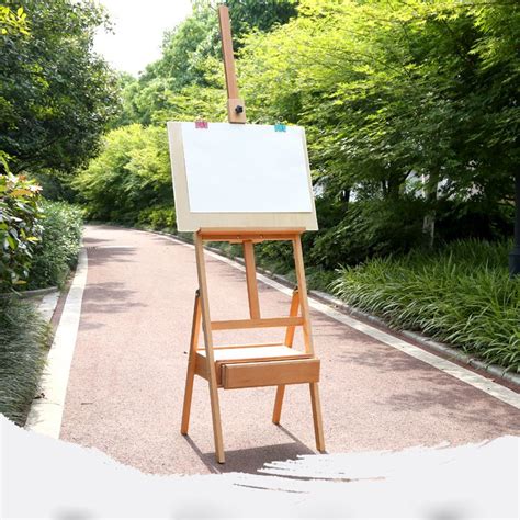 UbesGoo 5' Tripod Easel Stand with Shelf, H-Frame French Style Beech ...