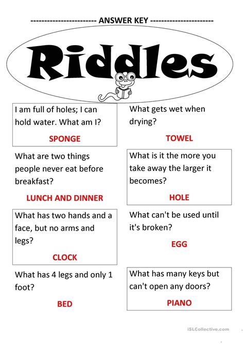Printable Riddles For Kids With Answers