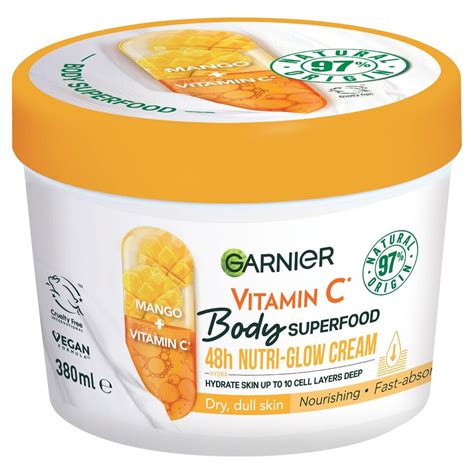 Garnier Body Superfood Mango & Vitamin C Nutri-Glow Cream 380ml - Tesco Groceries