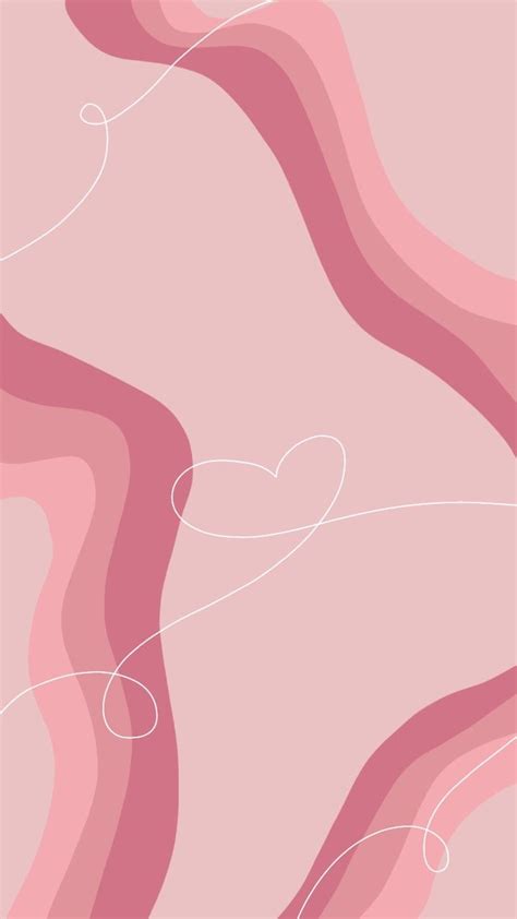 Pink Aesthetic Wallpaper | Swirls and Hearts