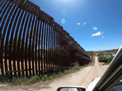 US - Mexico Border Fence in Nogales, Arizona Stock Image - Image of ...