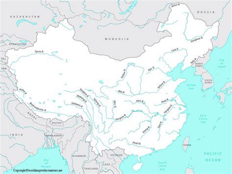 South Asia Physical Map Rivers