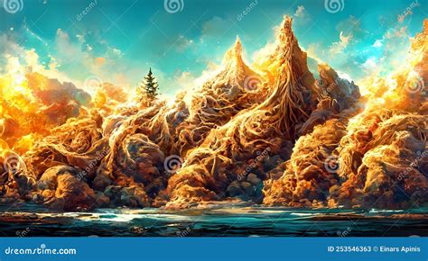 Fractal Landscape Digital Art Wallpaper Stock Illustration ...