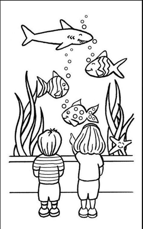 Aquarium Coloring Page - Coloring Home