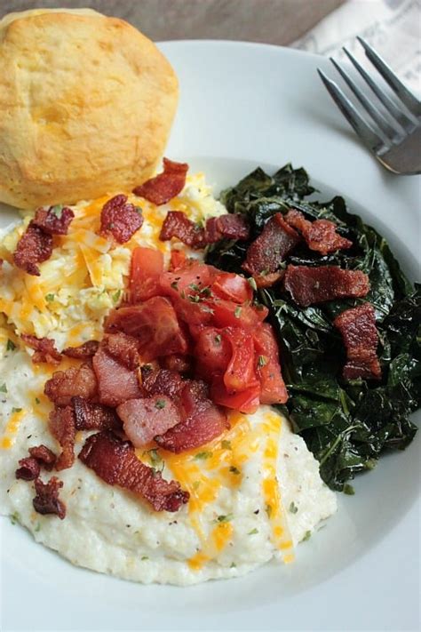 Perfect Grits and Greens Breakfast Bowl - Big Bear's Wife