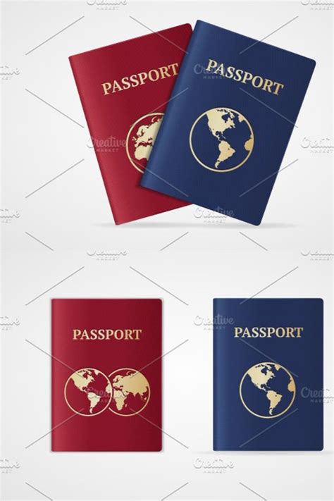 Vector passport set. Flat – MasterBundles