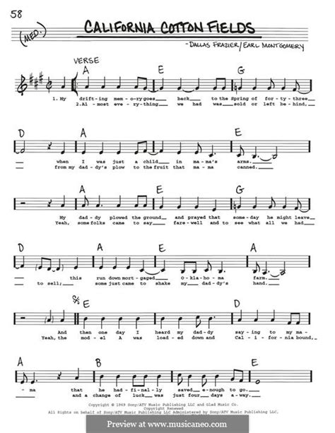 California Cotton Fields by E. Montgomery - sheet music on MusicaNeo