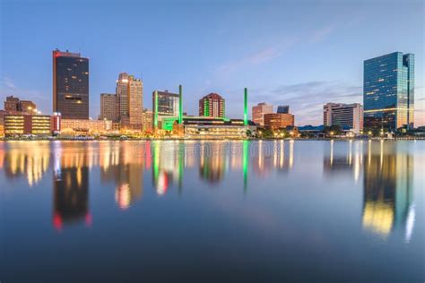 Toledo Ohio Skyline stock photo. Image of river, offices - 24512052