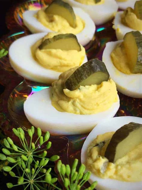 Dill Pickle Deviled Eggs - The Kitchen Magpie