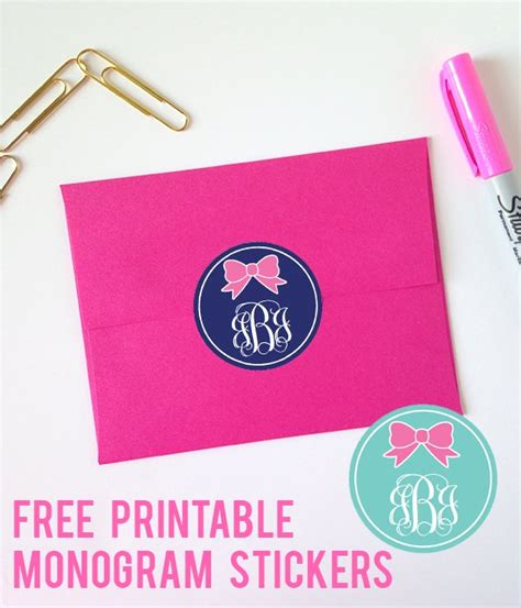 Free Printable Monogram Stickers – Tip Junkie