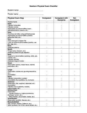 Printable Newborn Physical Exam Template - Fill and Sign Printable ...