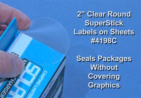 Glossy Clear Labels 50 Sheets 2 Inch Round Printable Stickers 4198C