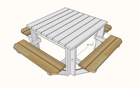 Square Picnic Table in 2021 | Picnic table, Diy bench, Picnic