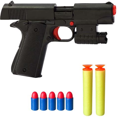 Buy Rivoean Toy - 1 Pcs Black Toy Pistol Realistic 1:1 Scale Colt M1911A1 Rubber Bullet Pistol ...