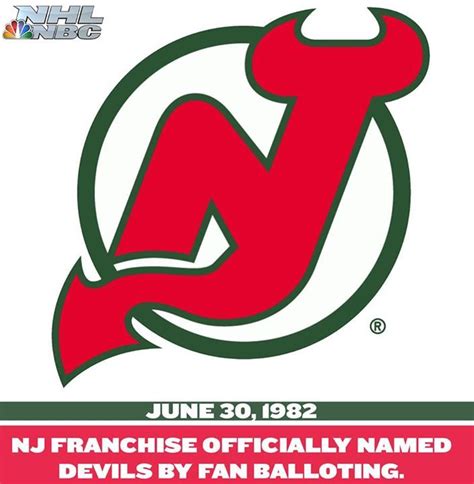 Today in NHL History: (1982) The New Jersey franchise officially became named the Devils by fan ...