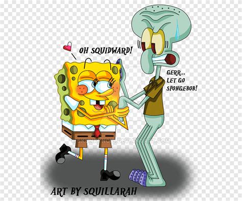 Squidward Tentacles Fan art, sandy spongebob, love, text png | PNGEgg