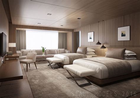 3D Interior Scenes File 3dsmax Model Hotel Guest Room