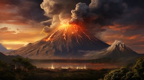 Premium AI Image | Eruption of volcanic Kilimanjaro