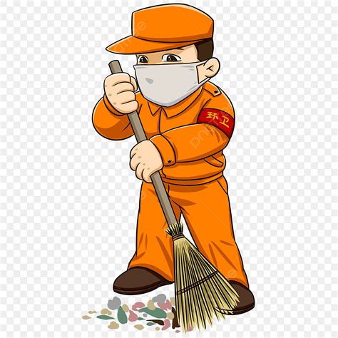 Sanitation Workers PNG Image, Sanitation Workers Cleaning Sanitary Materials, Worker Clipart ...